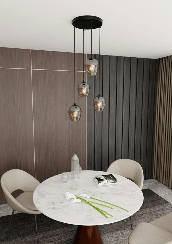 Emibig ISTAR Pendant lamp  4 x E27 Black with Graphite Shade