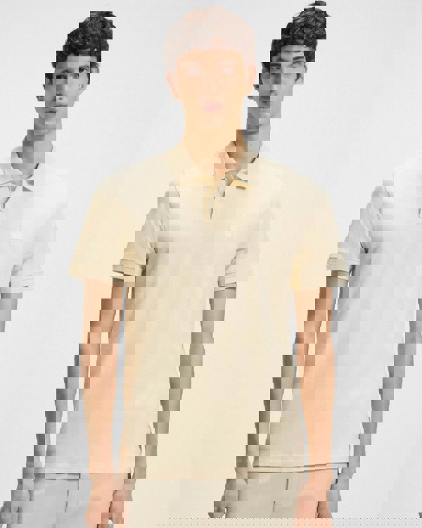 BOSS Orange Passenger Mens Stretch-Cotton Slim-Fit Polo Shirt with Logo Patch - Open Yellow 767