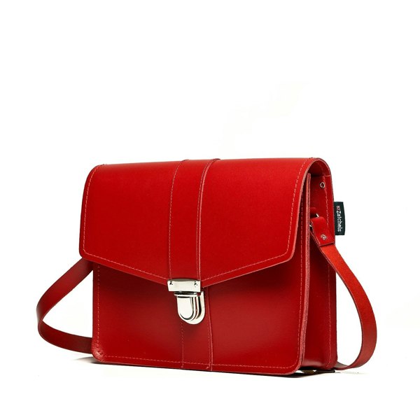 Zatchels Leather Shoulder Bag - Red