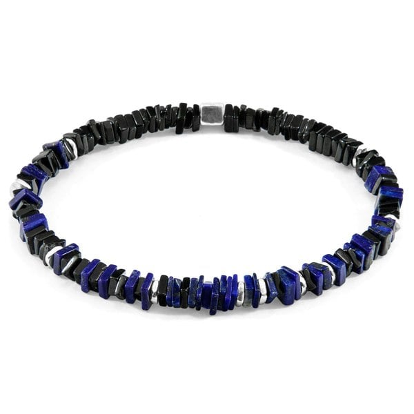 Anchor & Crew Blue Lapis Lazuli Innot Silver and Stone Bracelet