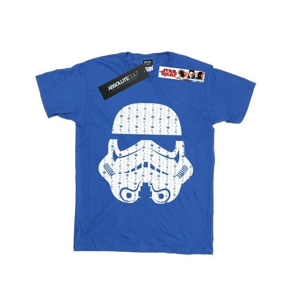 Star Wars Boys Christmas Stormtrooper Helmet T-Shirt - Royal Blue