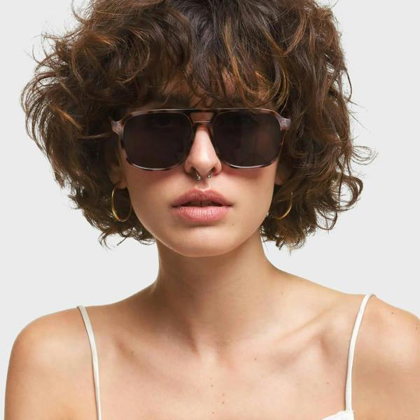 Lamoda Tort Aviator Sunglasses Stylish Leopard Print UV Protection Eyewear