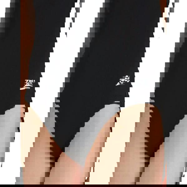 Black Zoggs girls Cottesloe Sportsback swimsuit with side cutouts