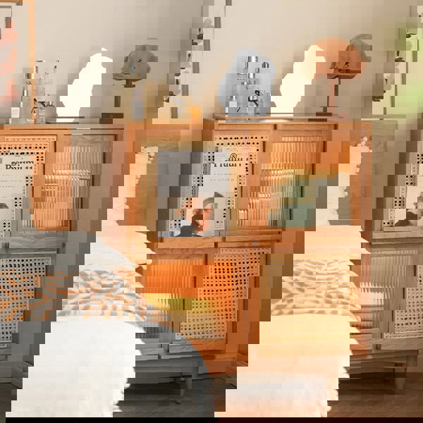 Harriet Sideboard, Bedside Table Solid Wood and Glass-Ritconcept-Rit Concept