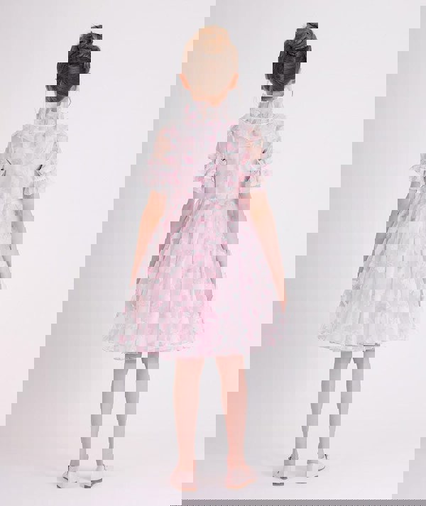 Mama Luma Girls Micro Flowers Princess Dress in Pink