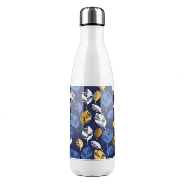 Benjamin Tate Design Autumn Leaves & Halloween Skulls Stainless Steel Bottle