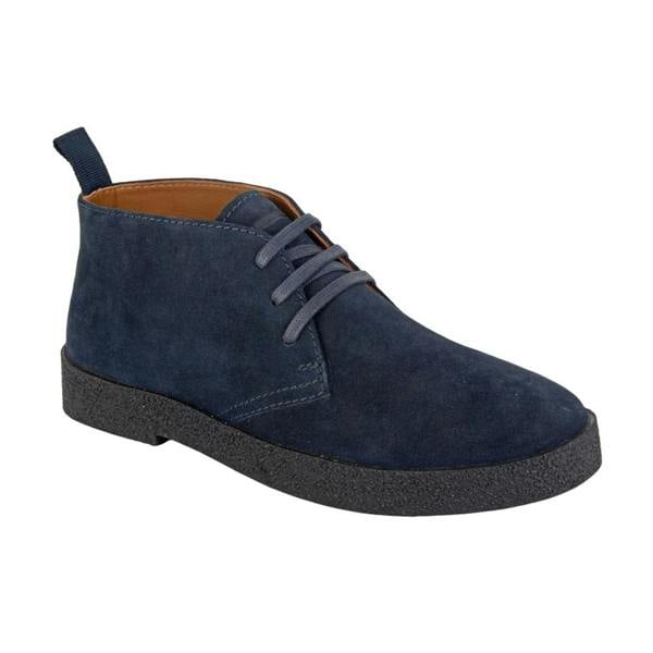 Roamers Mens Leather Desert Boots - Navy - 