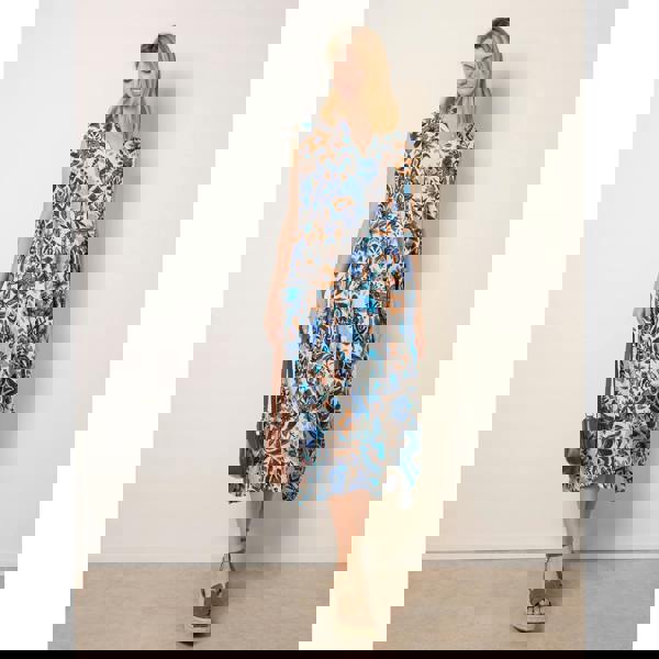 Blue Vanilla V Neck Loose Fit Maxi Dress