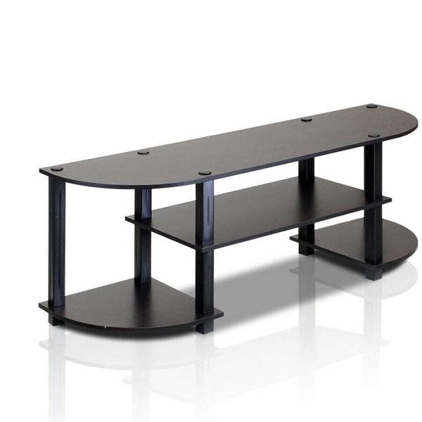 WALPLUS Modern Furniture Piece for Stylish and Functional Home Use | 11058EX/BK Turn S Tube Wide TV Entertainment Center, Espresso/Black