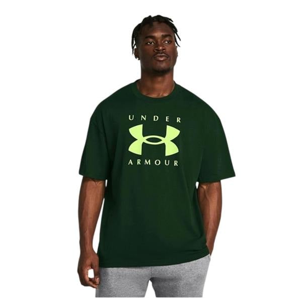 Under Armour Mens Logo Heavyweight Loose T-Shirt - Green - 