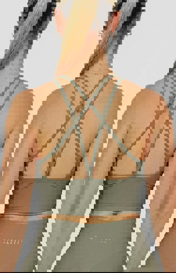 V3 Apparel Form Seamless Strappy Sports Bra - Olive Green