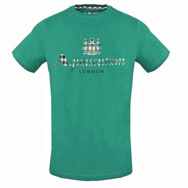 Aquascutum Classic Check Logo T-Shirt - Green