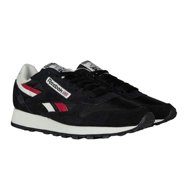 Reebok Mens Classic Leather Trainers - Black/Chalk - 