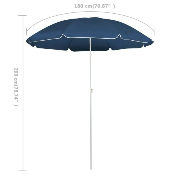Berkfield Outdoor Parasol  with Steel Pole Blue 180 cm