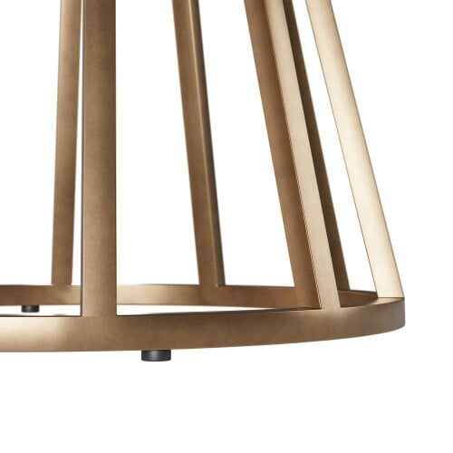 Wyld Haus Lucca Grey Faux Dark Concrete Top and Gold Round Dining Table