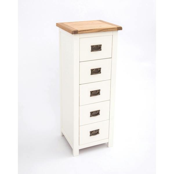 Cabinet Bits Lovere 5 Drawer Narrow Chest of Drawers Bras Drop Handle