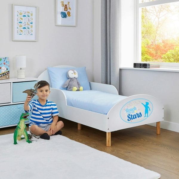 Liberty House Toys Kids White Toddler Bed – Reach For The Stars