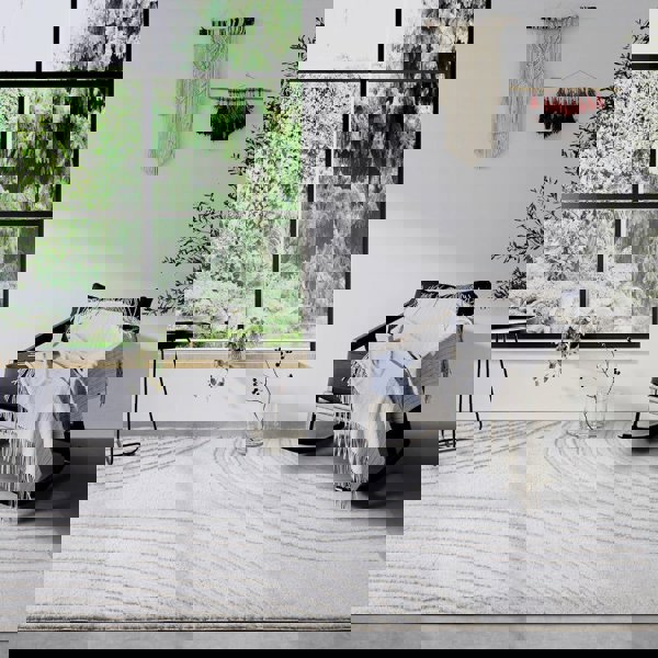 High Pile White Rug Pigment – Geometric Design