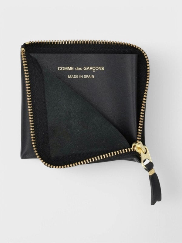 Comme Des Garcons Wallet Zip Round Black Calf Leather - Supplied FashionCDG