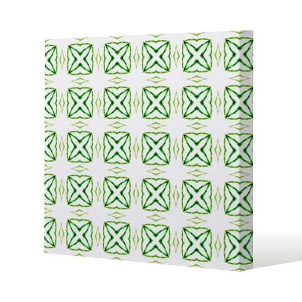 Benjamin Tate Design Green extraordinary boho chic summer design Slim Style Canvas Print  90x90cm , 15mm Slim Real wood.