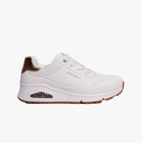 Skechers 310545L/WHT UNO GEN1 - SHIMMER AWAY Girls Casual Shoes White