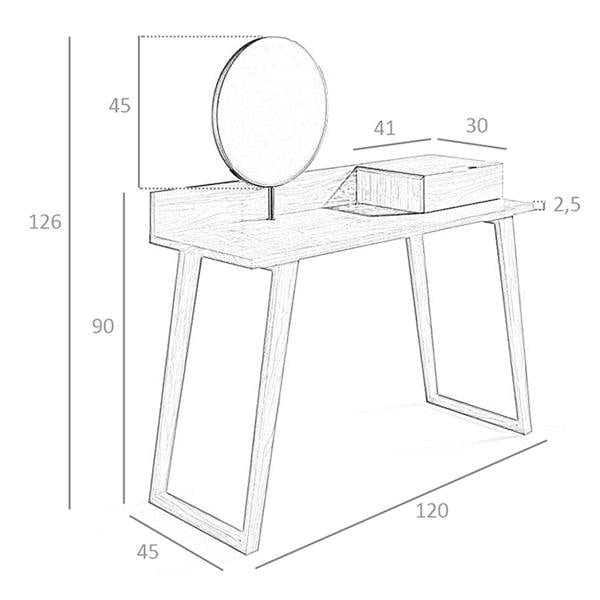 Angel Cerdá Walnut Dressing Table With Mirror 7000