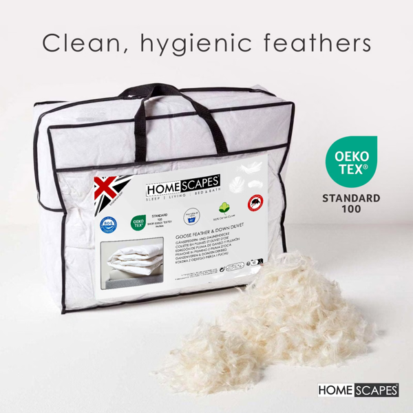 HOMESCAPES Goose Feather and Down 10.5 Tog Duvet
