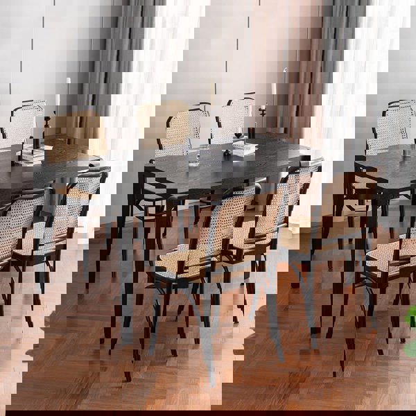 Vanesa Rattan Dining Chair, Oak-Weilai Concept-Weilai Concept