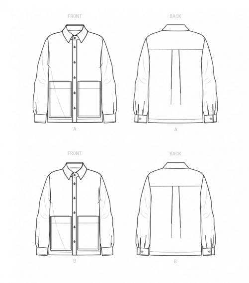 New Look Sewing Pattern 6724, Shirts for Women, Men, A (XS-S-M-L-XL) - Intermediate