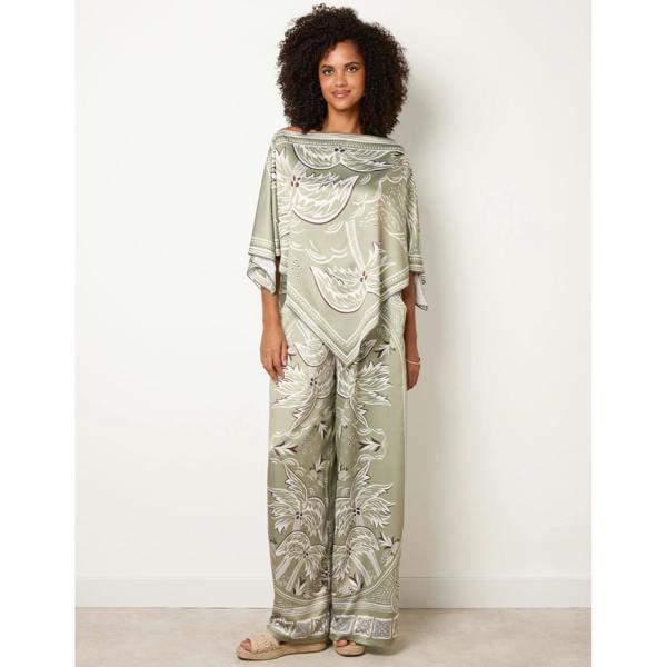 Blue Vanilla Scarf Print Trouser Set