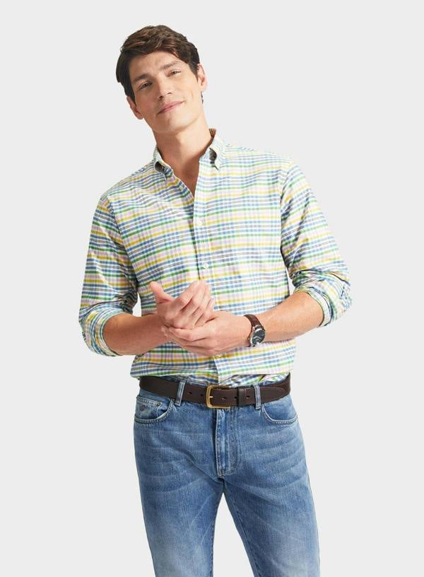 Button Down Oxford Shirt - Bright Multi Check