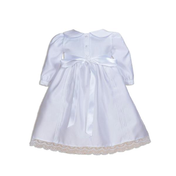 Cinda Satin Christening Dress with Bonnet
