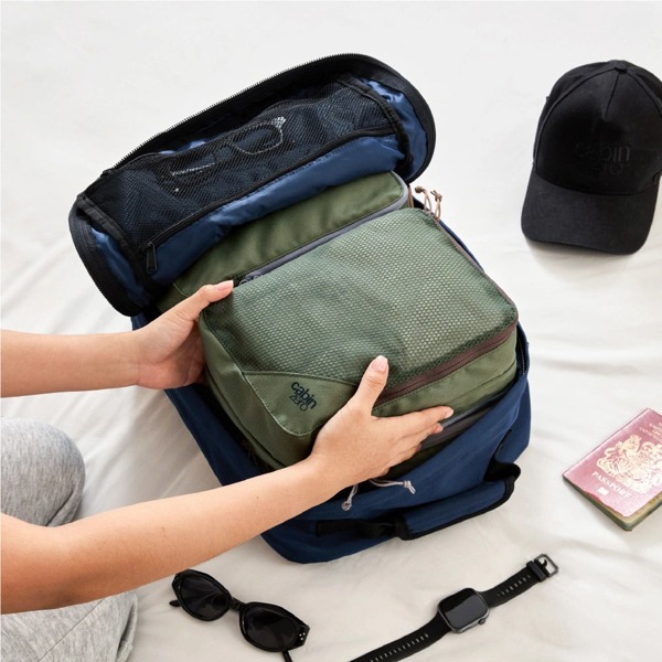 CabinZero Classic Clean Dirty Packing Cube M, Two Compartments and Mesh Window, Clamshell Opening