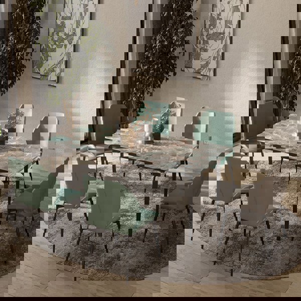 Gareth Dining Table, Marble & Carbon Steel-Rit Concept-Rit Concept