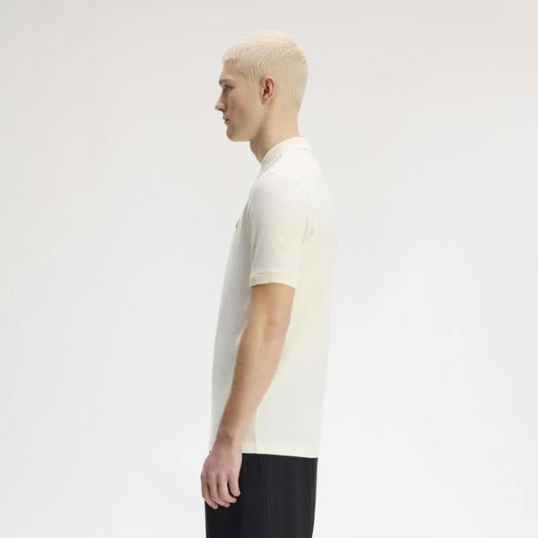 Fred Perry Ribbed Collar Crepe Pique Polo Shirt