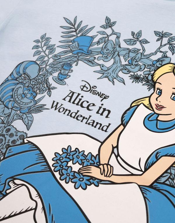 Vanilla Underground Disney Girls Blue Alice In Wonderland Short Sleeved T-Shirt