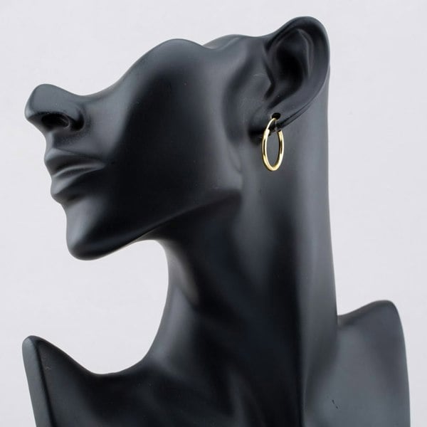 T. H. Baker Silver Gold Plated 20mm Sleeper Hoop Earrings S3511