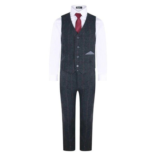 Peaky Rascals Michael - Grey Tweed Check 4 Piece - UK Flower Girl Boutique