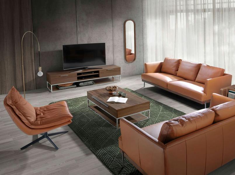 Angel Cerdá Brown Leather Swivel Armchair 5096