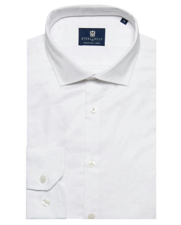 Steel & Jelly Printed White Floral Long Sleeve Smart Shirt