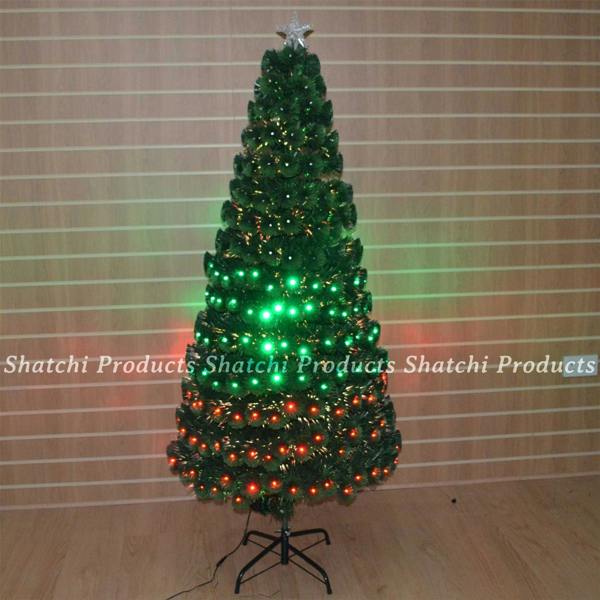 2ft Pre-Lit Artificial Christmas Tree with Fibre Optic Multi-Effect Lights and Metal Stand image 5