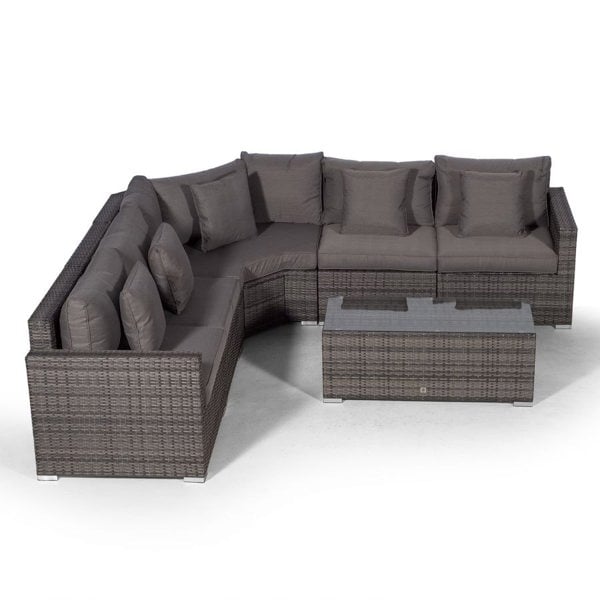 Giardino Santorini L Shape Modular 5 Seat Rattan Corner Sofa Set With Coffee Table
