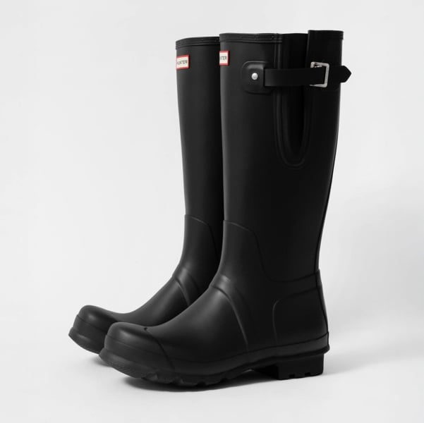 Hunter Original Tall Side Adjustable Mens Wellies - Black