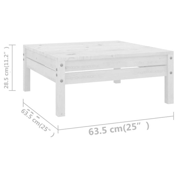 Berkfield 11 Piece Garden Lounge Set White Solid Wood Pine