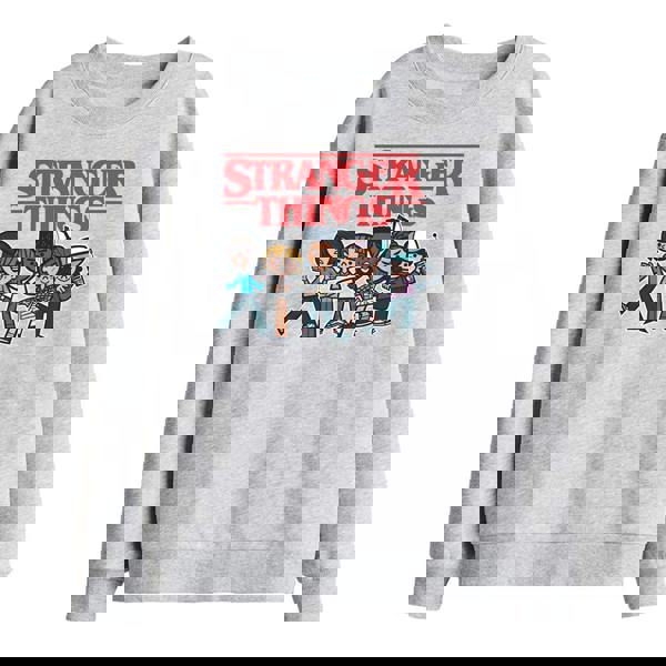 Stranger Things Childrens/Kids Cartoon Group Sweatshirt - Athletic Heather