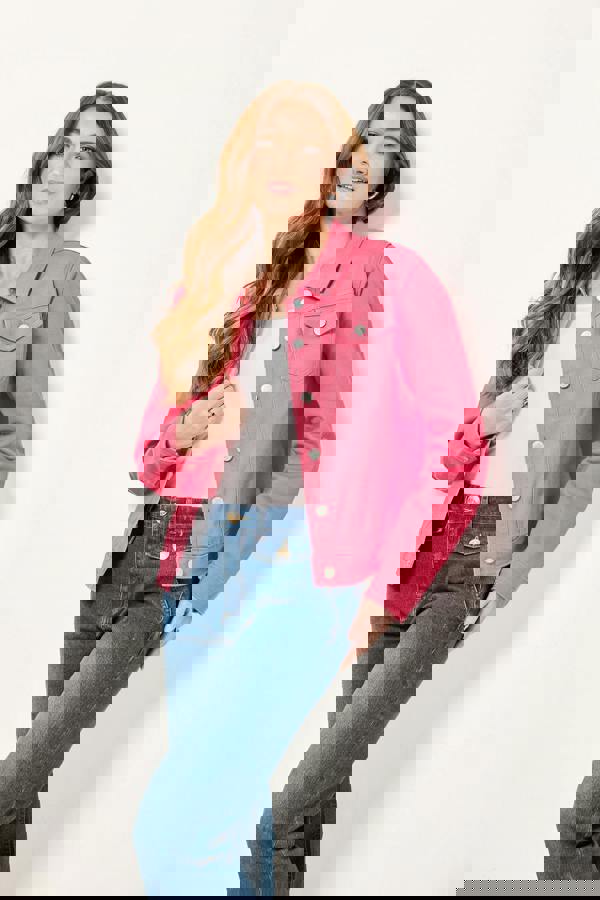 Mudflower Coloured Denim Jacket