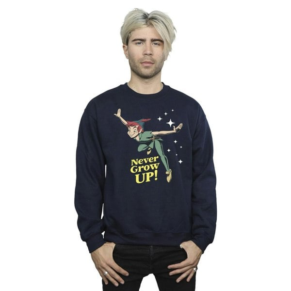 Disney Mens Peter Pan Never Grow Up Sweatshirt - Black