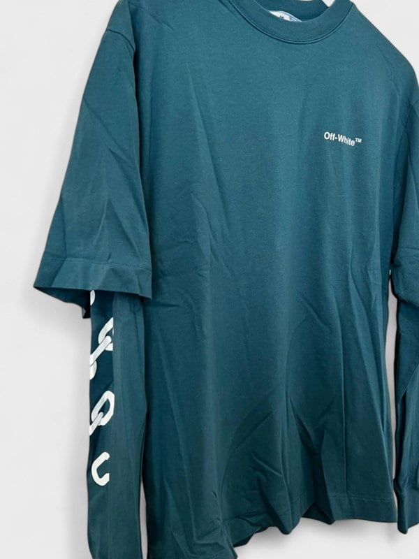 Off-White Chain Arrow Double Sleeve Green White