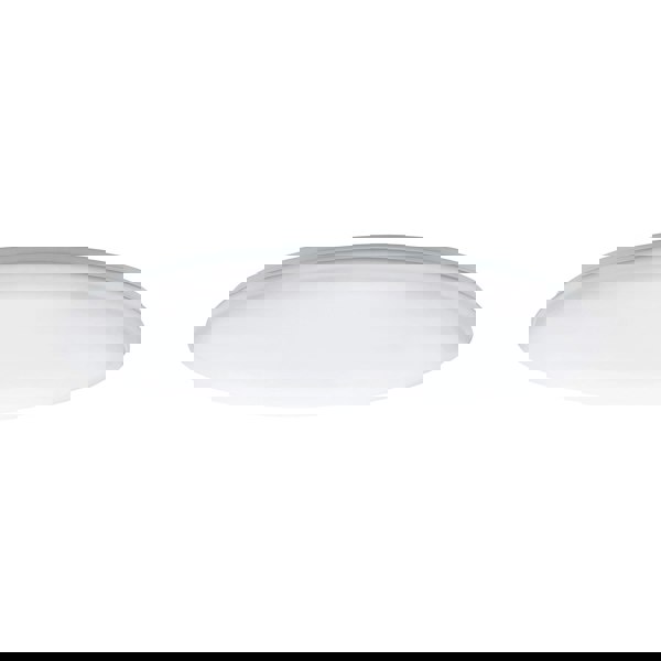 Flush Ceiling Light Colour White Shade White Plastic Bulb LED 80W Included Loops