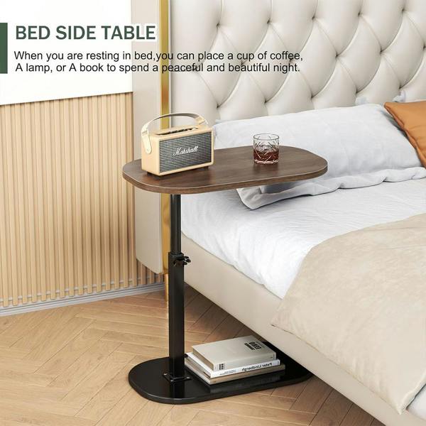 Havendro Adjustable C-Shaped Sofa Side Table Mobile Laptop Coffee End Table